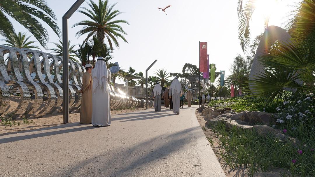 Spacious living room interior with natural light and garden views inside a 4-bedroom villa at Saadiyat Lagoons Abu Dhabi
